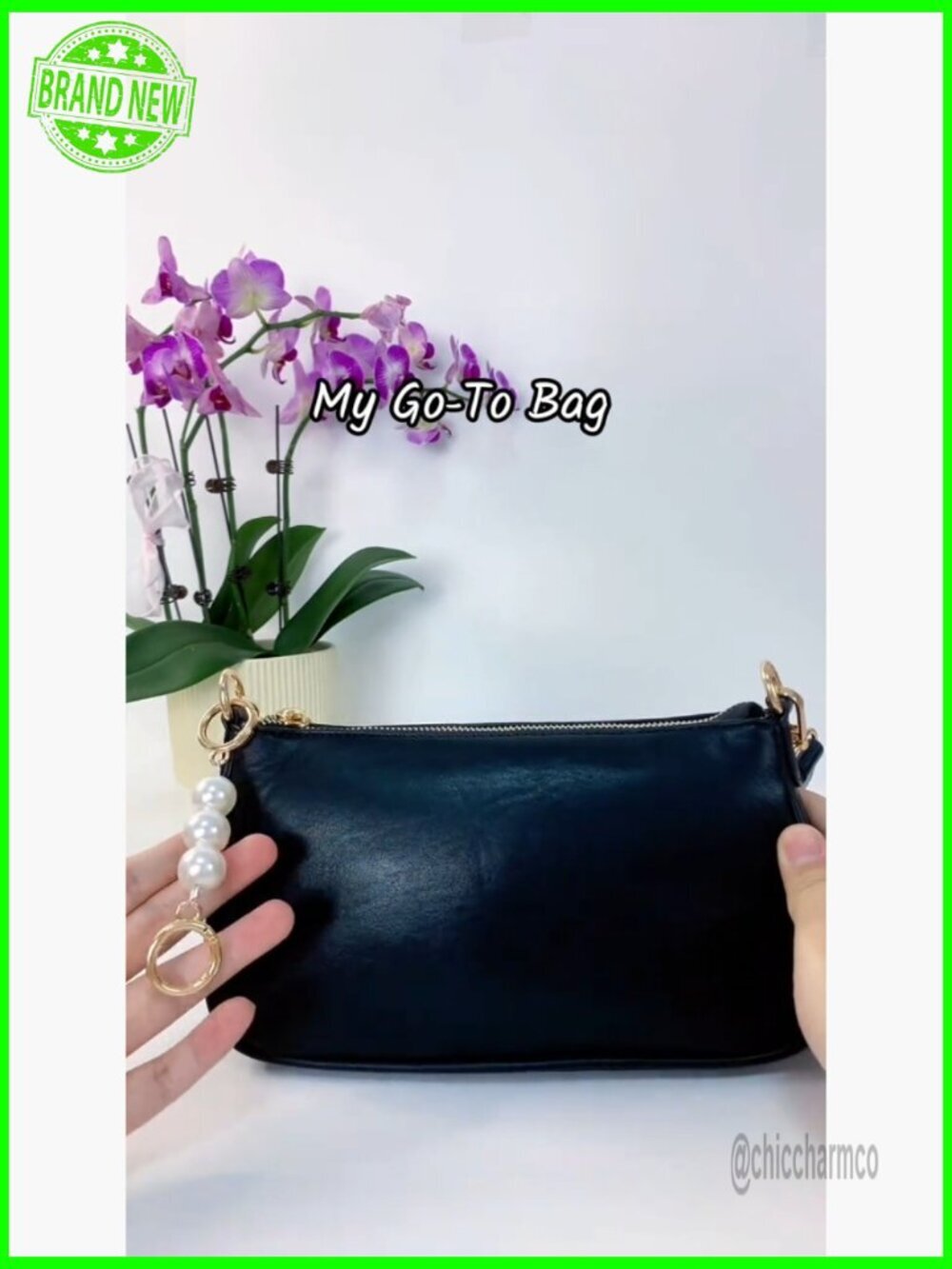 Small Vegan Leather Crossbody Bag with 3 Straps - Hobo Purse for Women - Picture 7 of 7